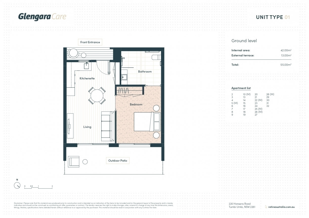 A groundfloor apartment featuring large, Tumbi Umbi NSW retirement